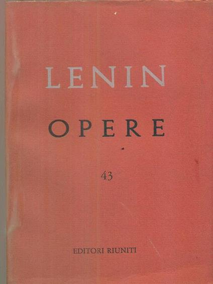Opere. vol 43 - Lenin - copertina