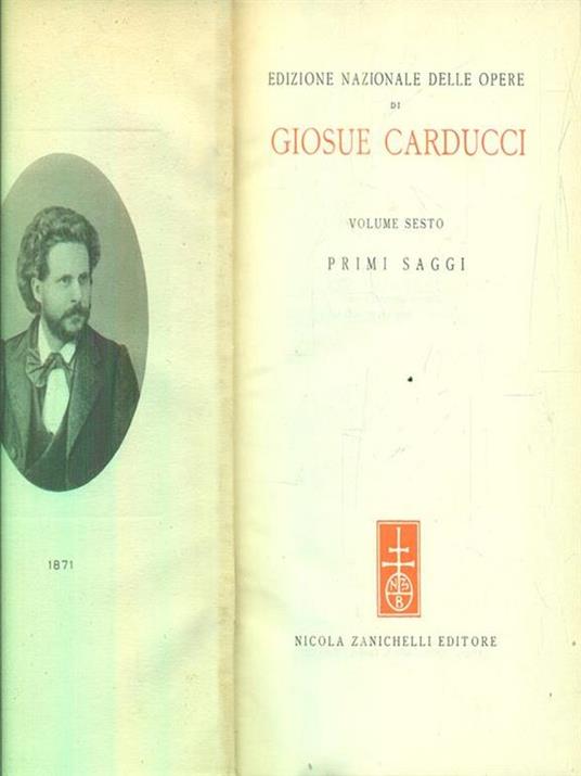 Primi saggi - Giosuè Carducci - copertina