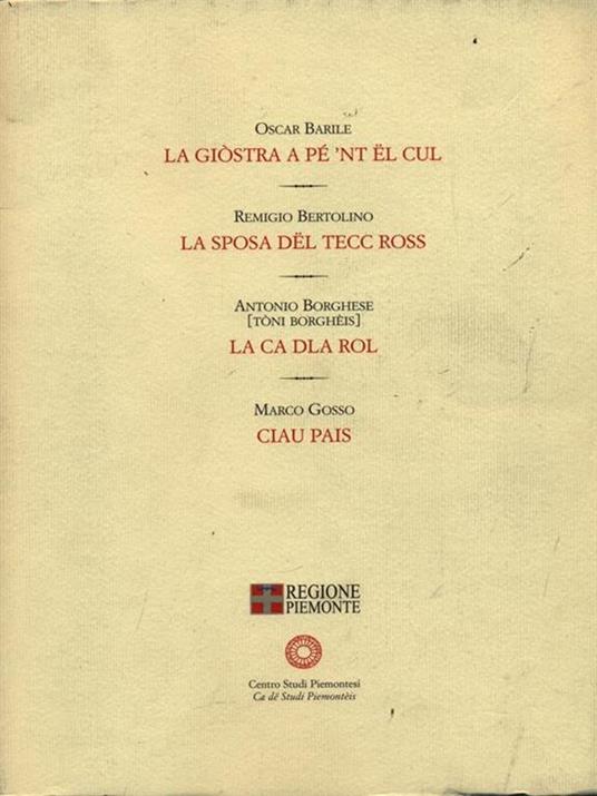 Premio per un testo teatrale nelle lingue del Piemonte - copertina
