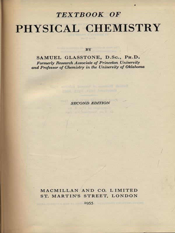 Textbook of physical chemistry