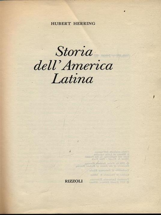 Storia dell'America Latina - Hubert Herring - copertina