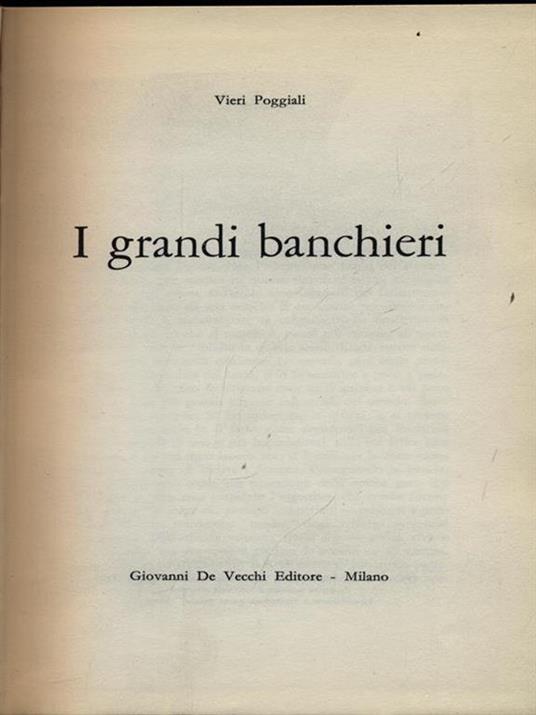 I grandi banchieri - Vieri Poggiali - copertina