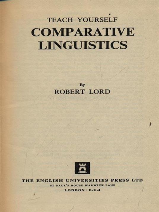 Comparative linguistics - Robert Howard Lord - copertina