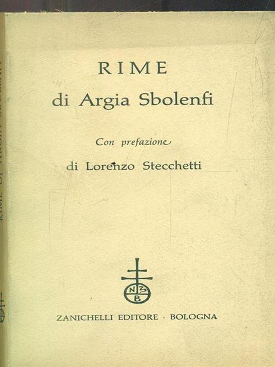 Rime - Argia Sbolenfi - copertina