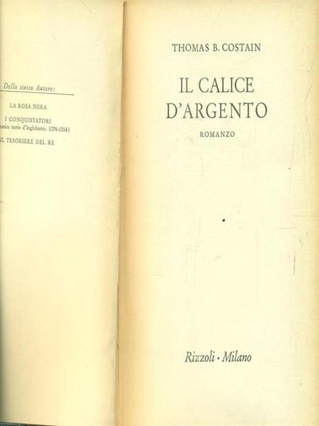 Il calice d'argento - Thomas B. Costain - copertina