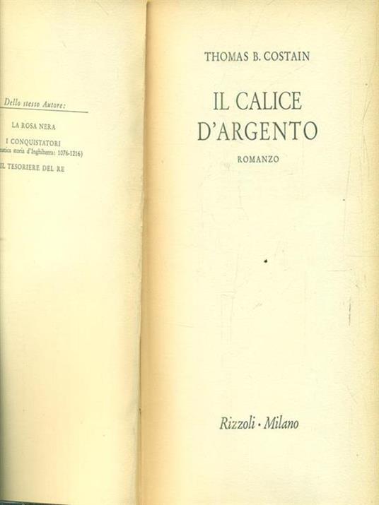 Il calice d'argento - Thomas B. Costain - copertina