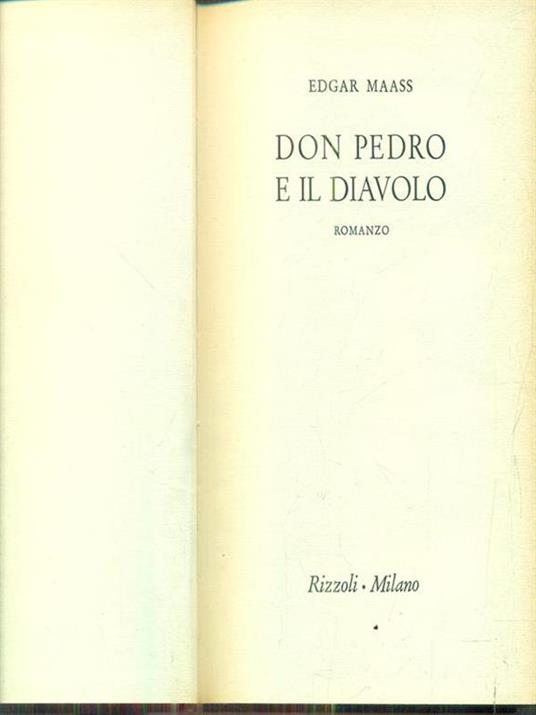 Don Pedro e il diavolo - Edgar Maass - copertina