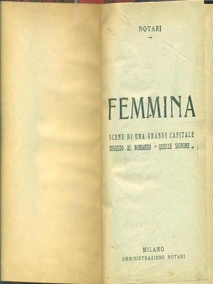 Femmina - Notari - copertina