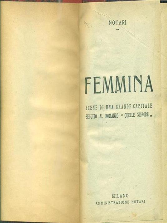 Femmina - Notari - copertina