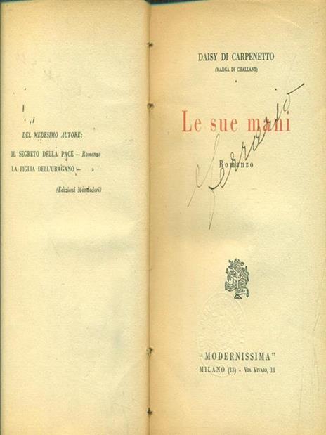 Le sue mani - Daisy Di Carpenetto - copertina
