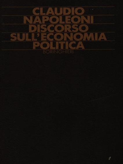 Discorso sull'economia politica - Claudio Napoleoni - copertina
