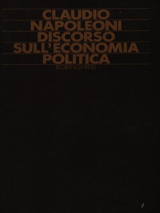 Discorso sull'economia politica - Claudio Napoleoni - copertina