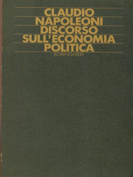 Discorso sull'economia politica - Claudio Napoleoni - copertina