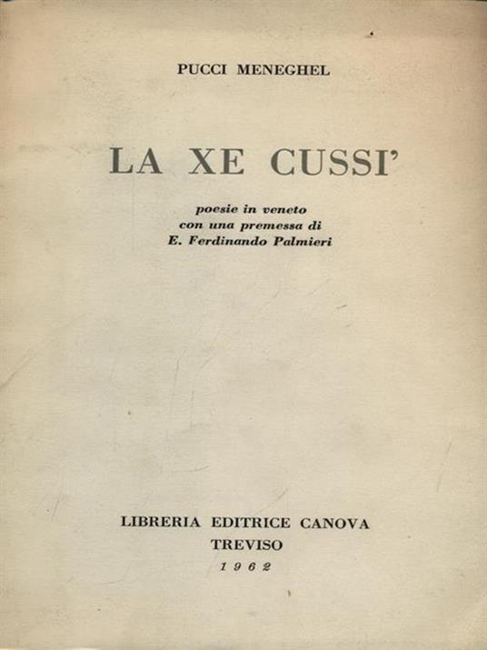La xe cussì - Pucci Meneghel - copertina