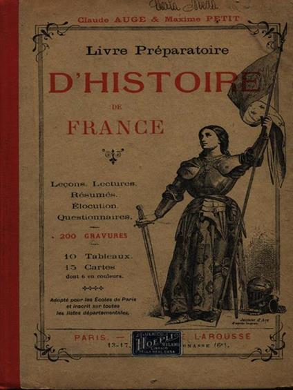 Livre preparatoire d'histoire de France - copertina