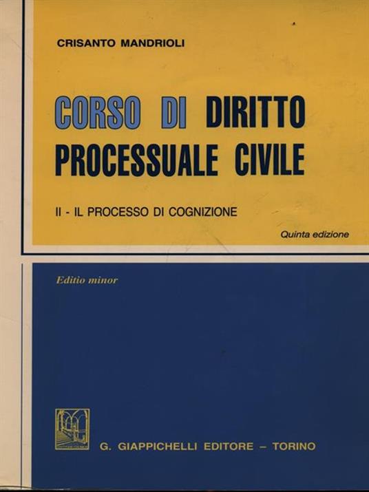Corso di diritto processuale civile. Ediz. minore - Crisanto Mandrioli - copertina