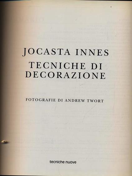 Tecniche di decorazione - Jocasta Innes - copertina