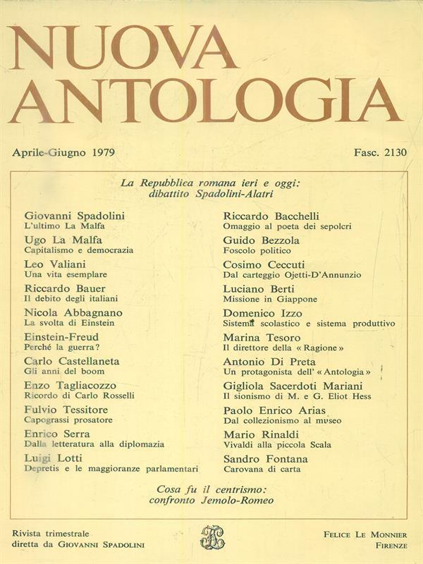 Nuova antologia. n 2 / Aprile-giugno 1979. Fasc 2130