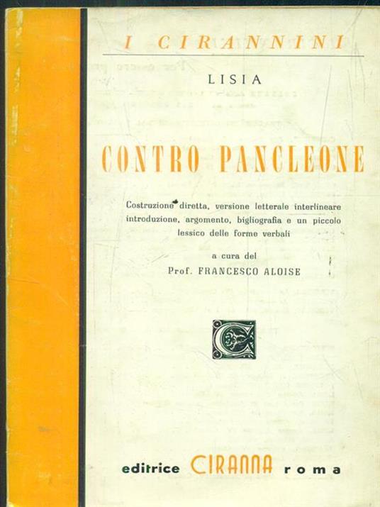 Contro pancleone - Lisia - copertina