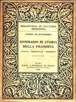 Sommario di Storia della Filosofia. Antica. Medievale. Moderna