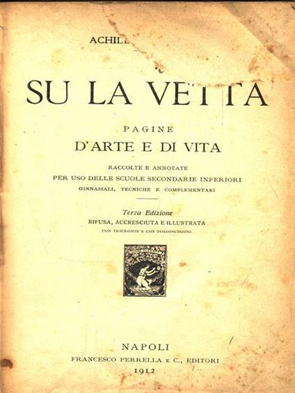 Su la vetta - Achille Pellizzari - copertina