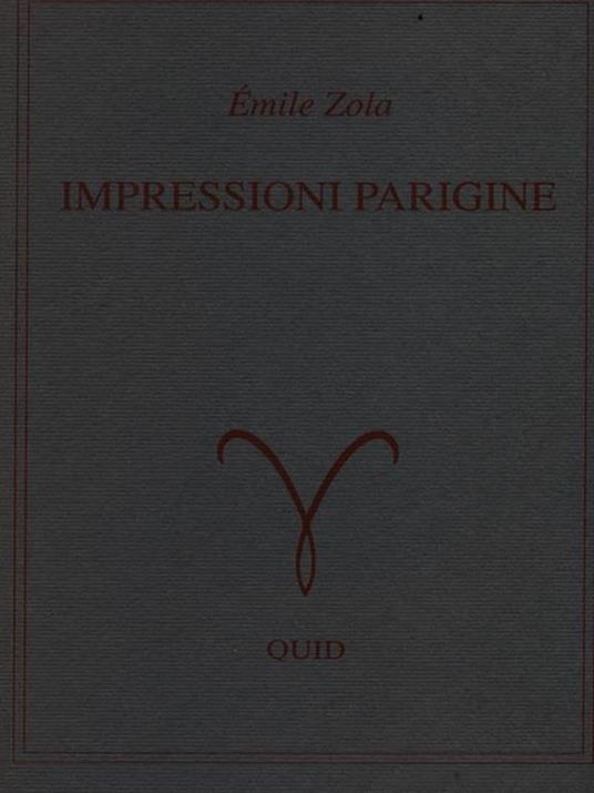 Impressioni parigine - Émile Zola - copertina