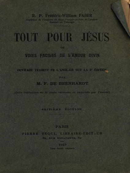 Tout pour Jesus - copertina