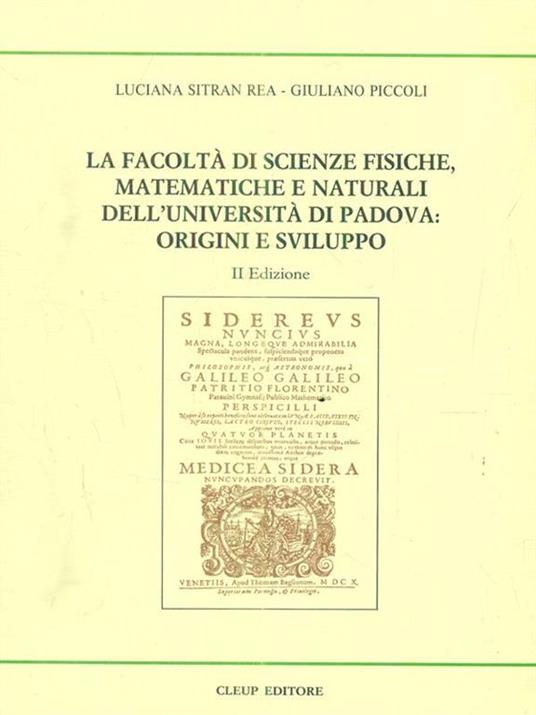 La facoltà di scienza fisiche matematiche e naturali dell'Università di Padova: Origini e sviluppo - 2