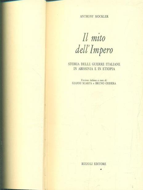 Il mito dell'impero - Anthony Mockler - copertina