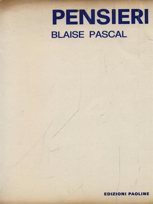 Pensieri - Blaise Pascal - copertina