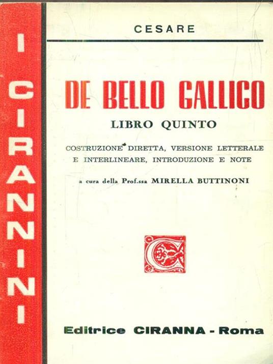 De Bello Gallico. Libro quinto - Giulio Cesare - copertina