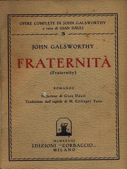Fraternità - John Galsworthy - copertina