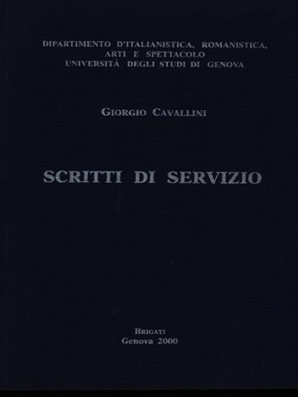 Scritti di servizio - Giorgio Cavallini - copertina