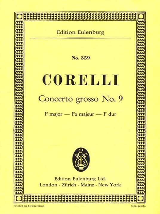 Concerto Ggrosso No. 9 - Arcangelo Corelli - copertina