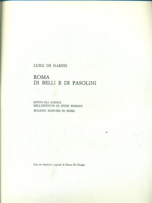 Roma di Belli e di Pasolini