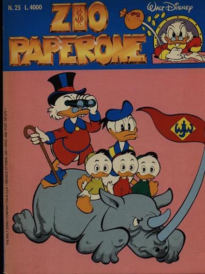 Zio Paperone n. 25/ottobre 1991 - Walt Disney - copertina