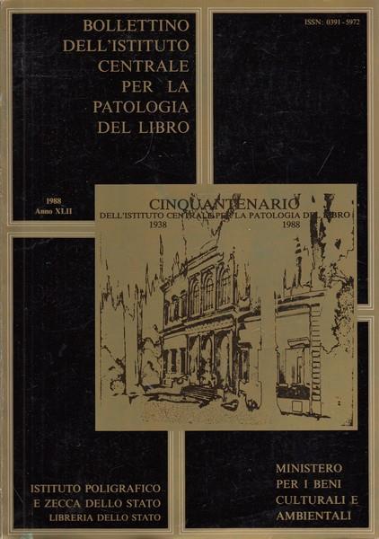 Bollettino dell'istituto Centrale per la patologia del libro - copertina