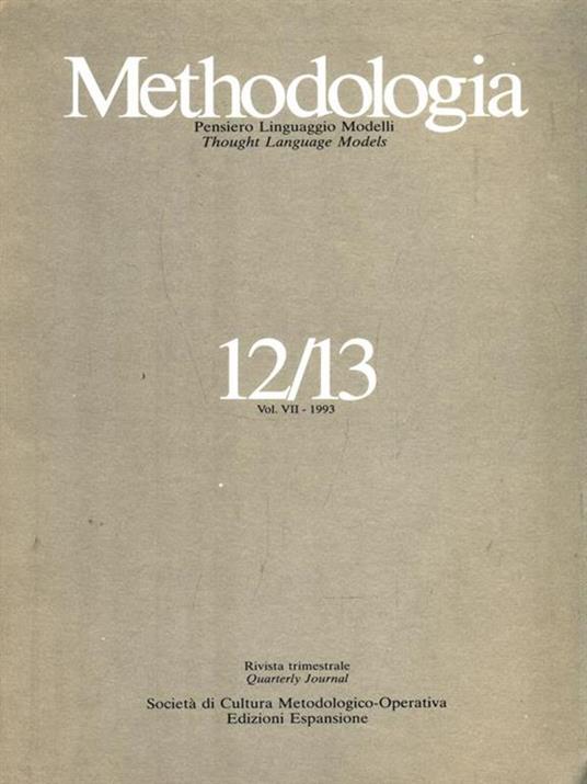 Methodologia 12/13 vol.VII 1993 - copertina