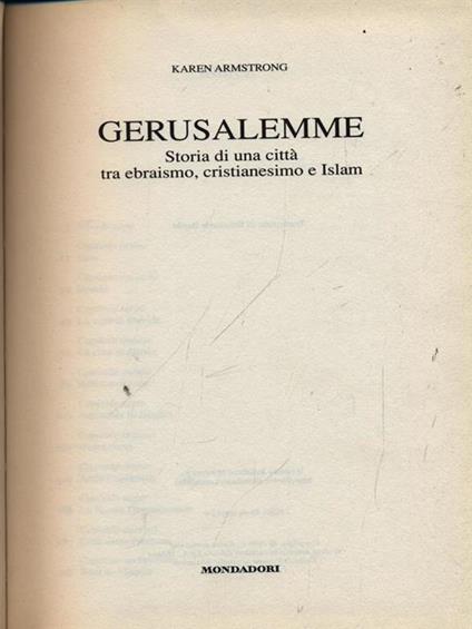 Gerusalemme - Karen Armstrong - copertina
