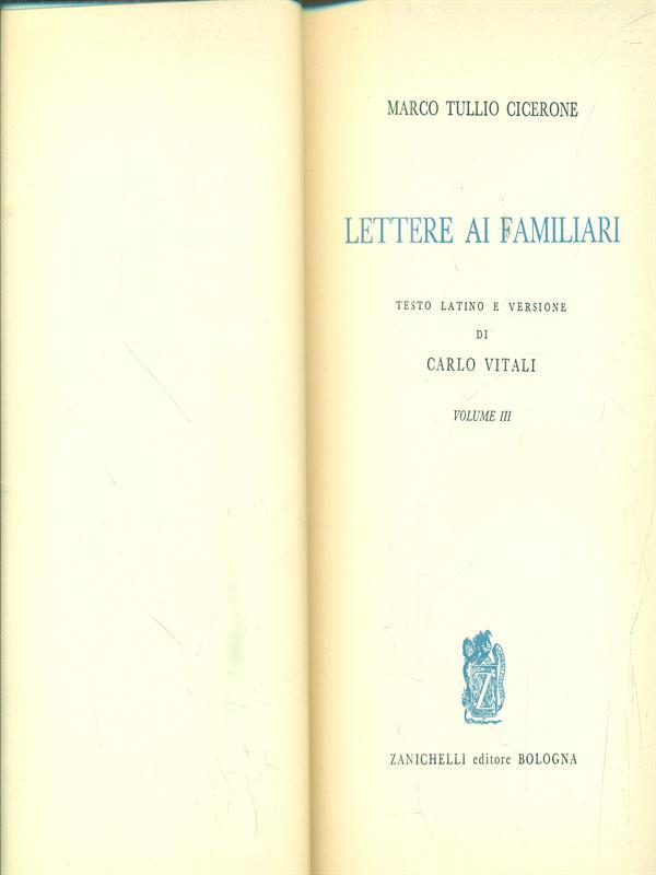 Lettere ai familiari. Libro III