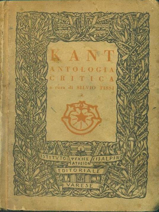 Antologia critica Kantiana - Silvio Tissi - copertina