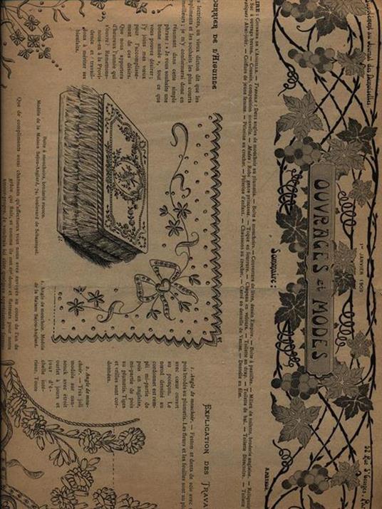 Du journal des demoiselles 1909. supplementi: Ouvrages et Modes - copertina