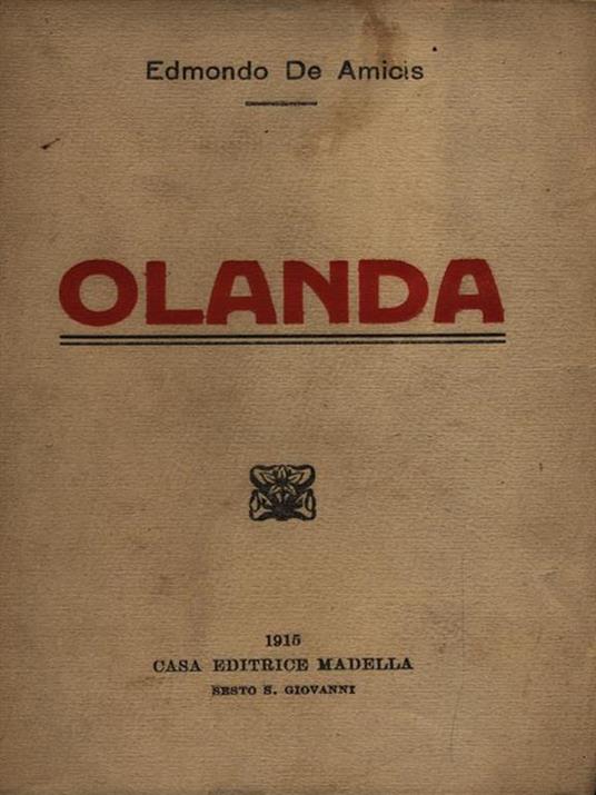 Olanda - Edmondo De Amicis - copertina