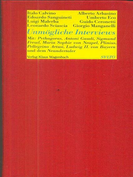 Unmogliche Interviews - copertina