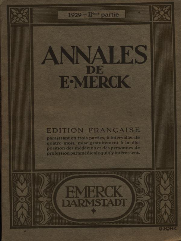 Annales de E. Merck 1929 IIeme partie