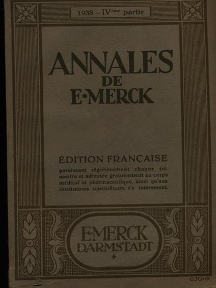 Annales de E. Merck 1929 IVeme partie - copertina