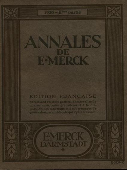 Annales de E. Merck/1930 2eme partie - copertina