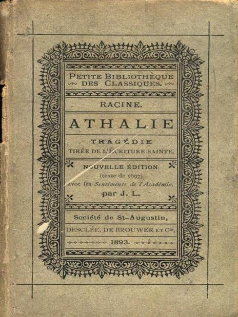Athalie - Jean Racine - copertina