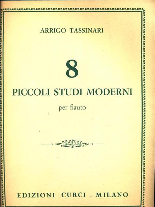 8 Piccoli studi moderni per flauto - Arrigo Tassinari - copertina