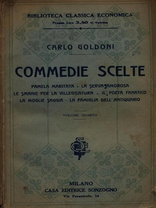 Commedie scelte vol. 4 - Carlo Goldoni - copertina